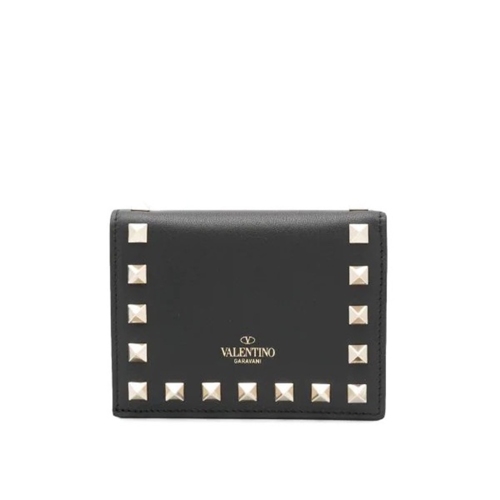 Valentino Rockstud Leather Wallet Black